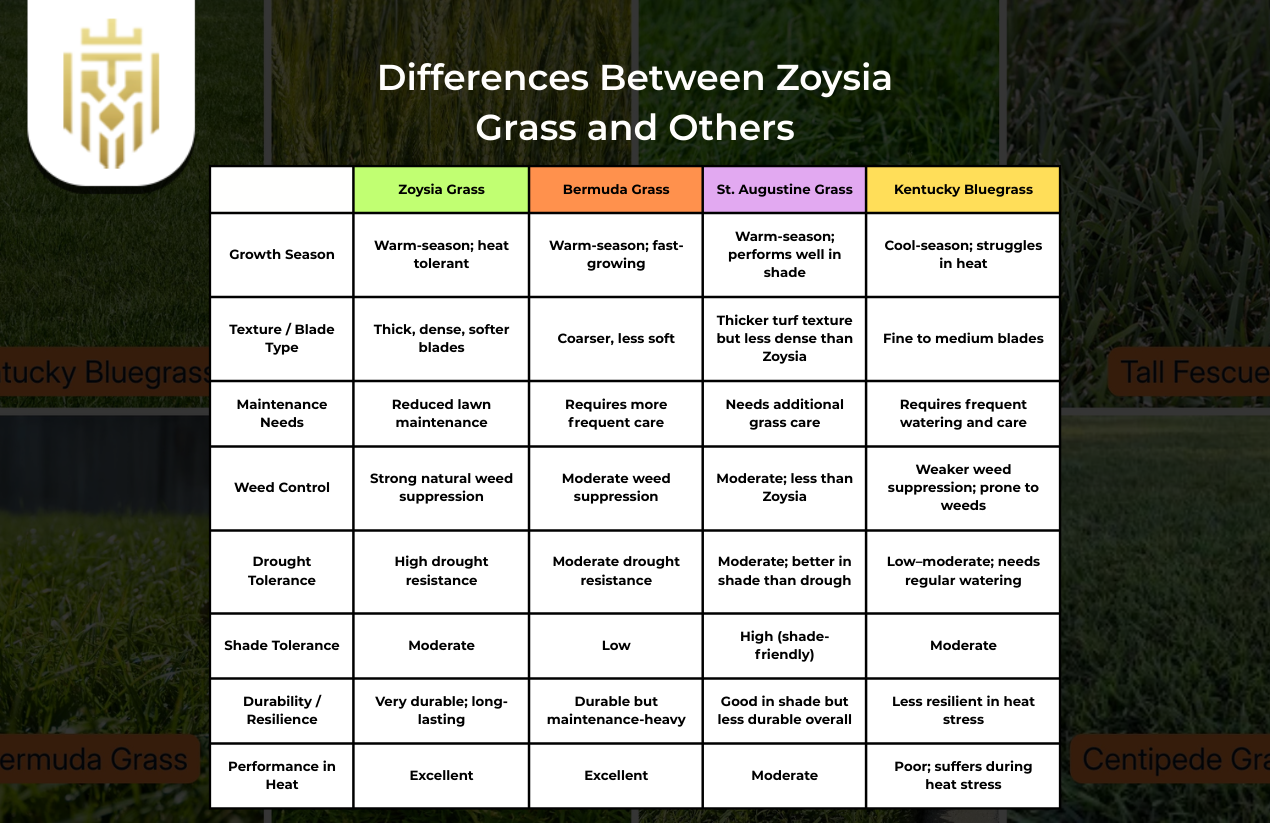 Differences Between Zoysia Grass and Others